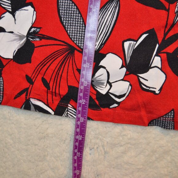 Alfred Dunner Red black white Floral Patterned blouse size L - Picture 8 of 13